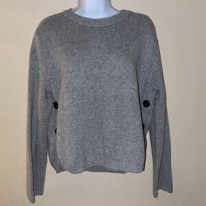 ZARA Gray Knit Sweater with Side Buttons - XL
